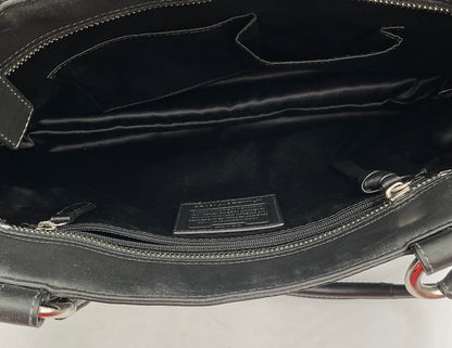 Coach Park Leather Carry All Black Silvertone Accent Hardware