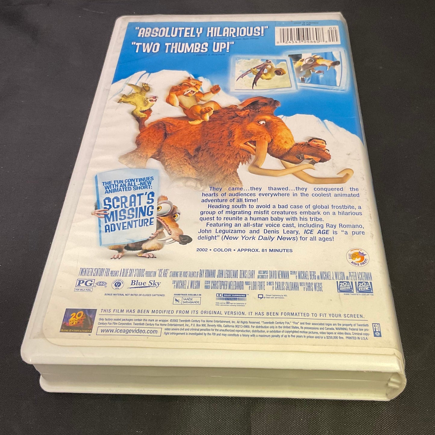 Ice Age Vintage VHS Video Tape in Original Case Pre-Owned Unsealed Untested