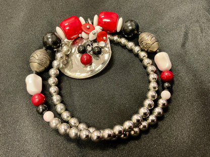 Vintage Multi-Strand Memory Wire Wrap Bracelet.