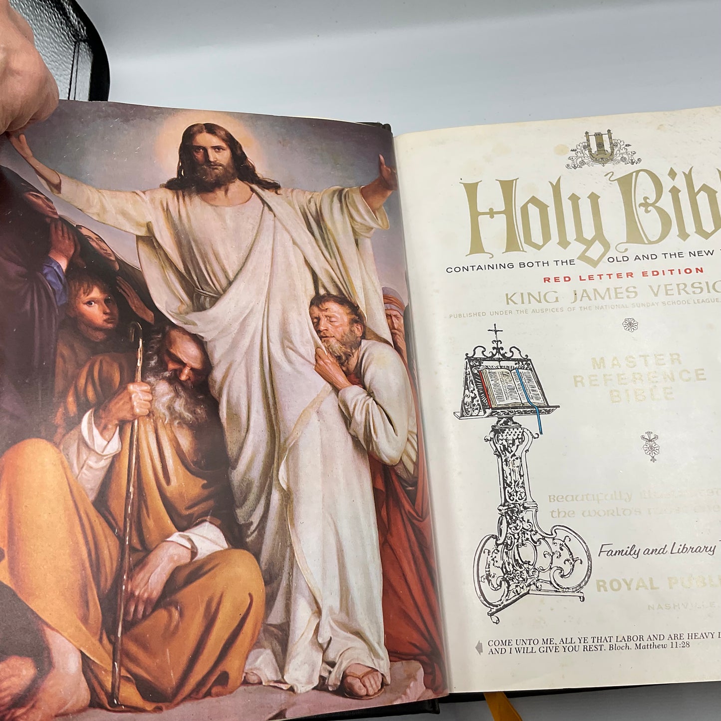 Vintage Holy Bible King James Version KJV Red Letter Gold Seal Edition
