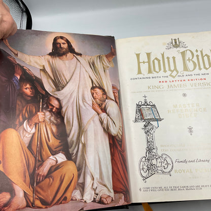 Vintage Holy Bible King James Version KJV Red Letter Gold Seal Edition