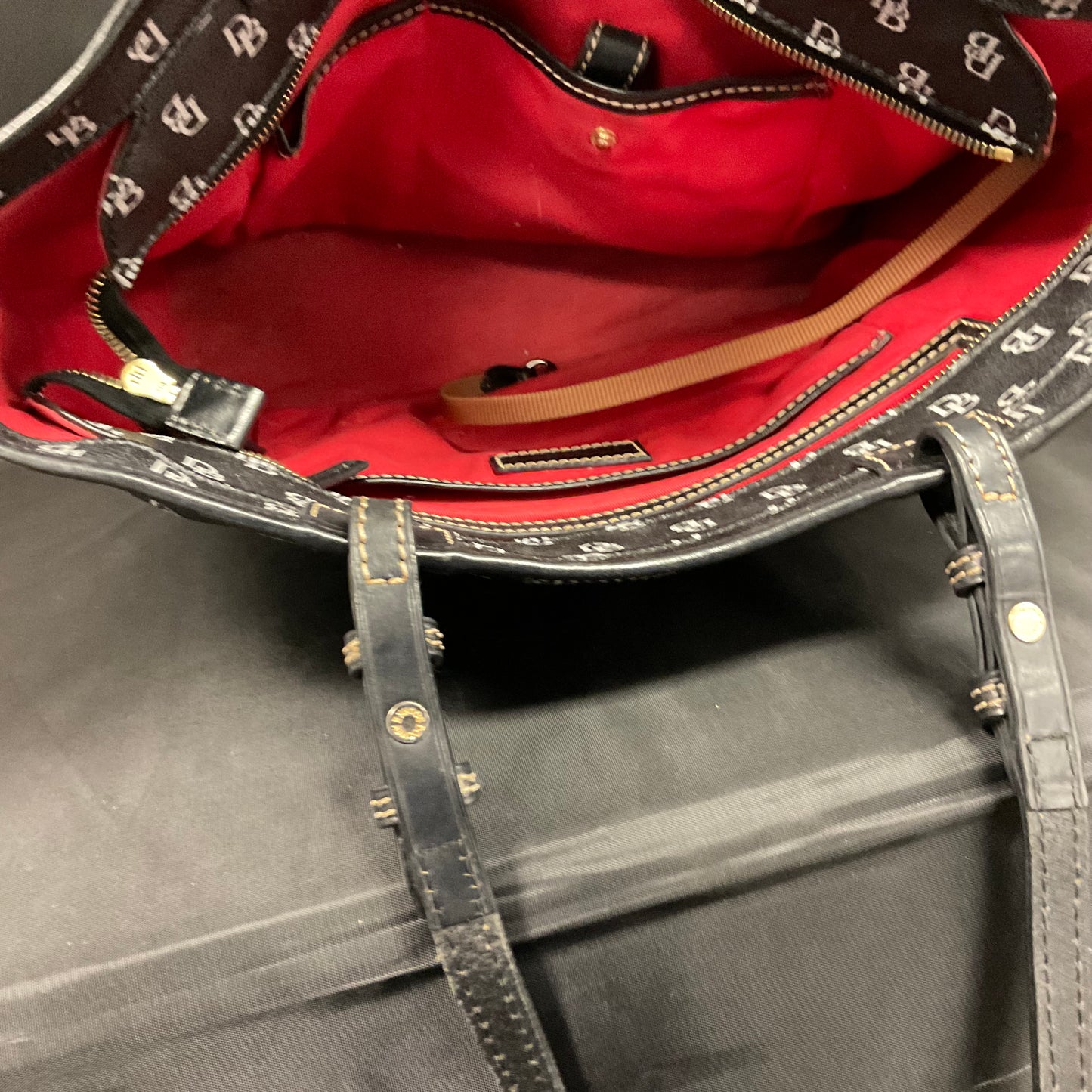 Dooney & Bourke Logo Monogram Black Tote Bag