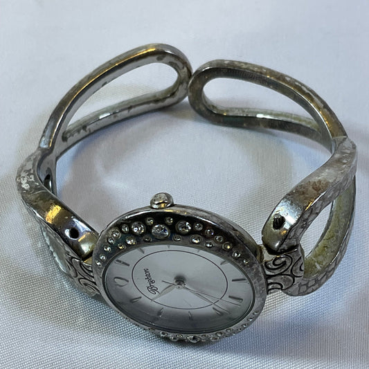 Brighton Utopia Silvertone Jeweled Stone Accents Bracelet Style Women's Watch