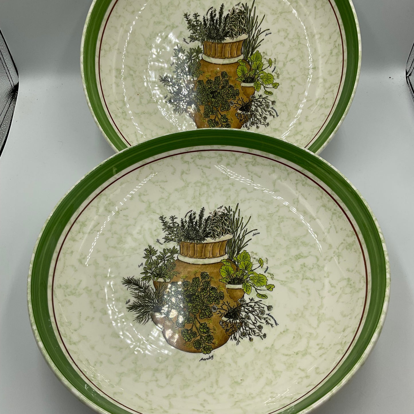 Vintage Hallmark “Herb Garden” Pasta Bowls Made in Italy Set of 2