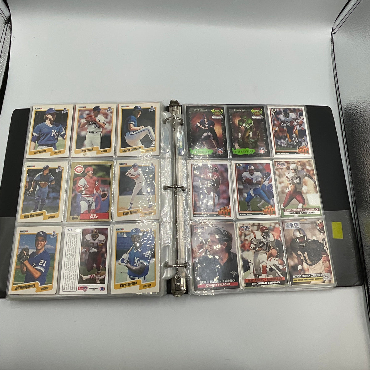 282 Card NFL and MLB Tops Post Fleer Trading Card Collection