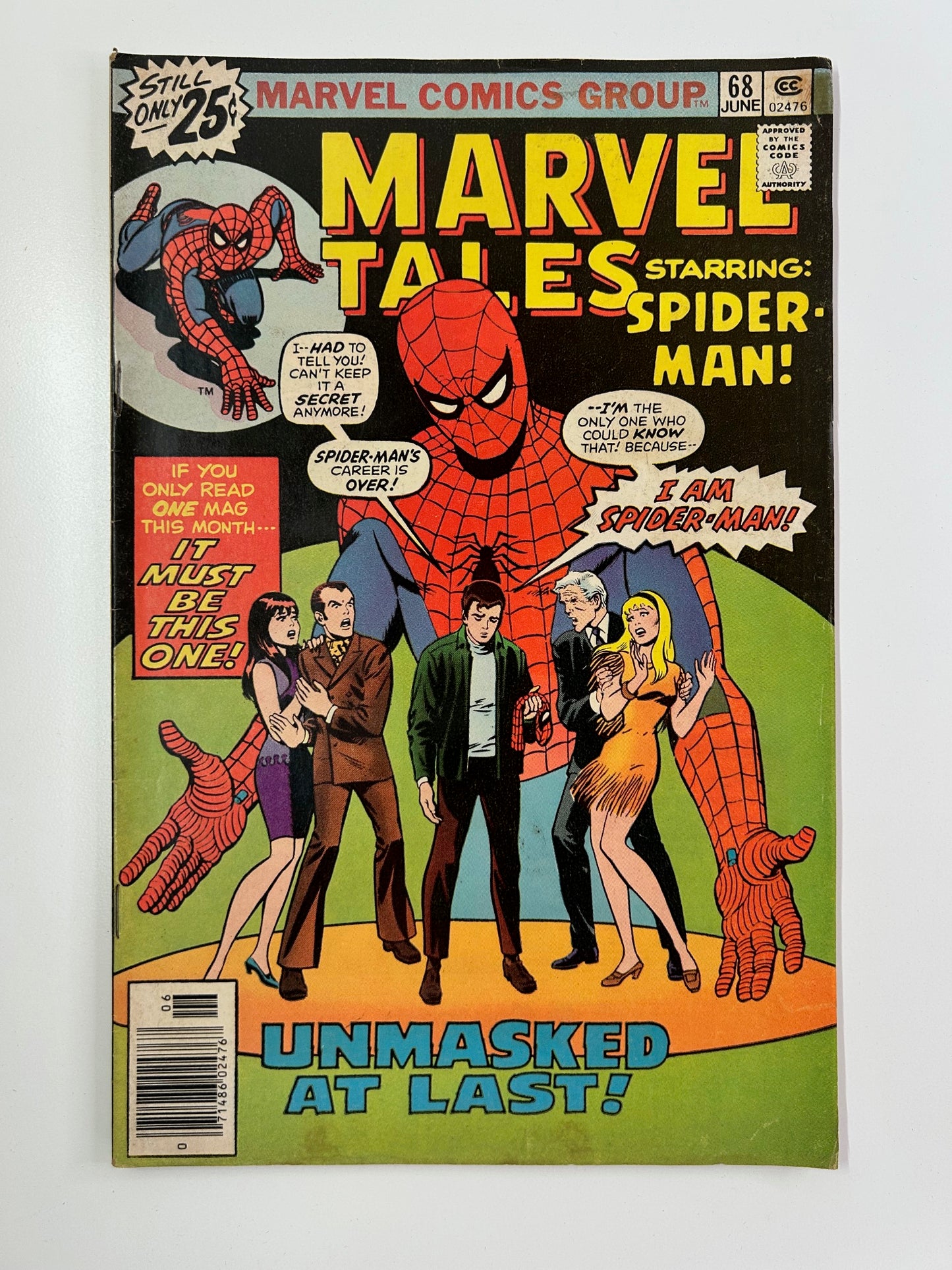Marvel Tales Starring Spider-Man #68 Vintage 1976 Unmasked at Last Comic Book