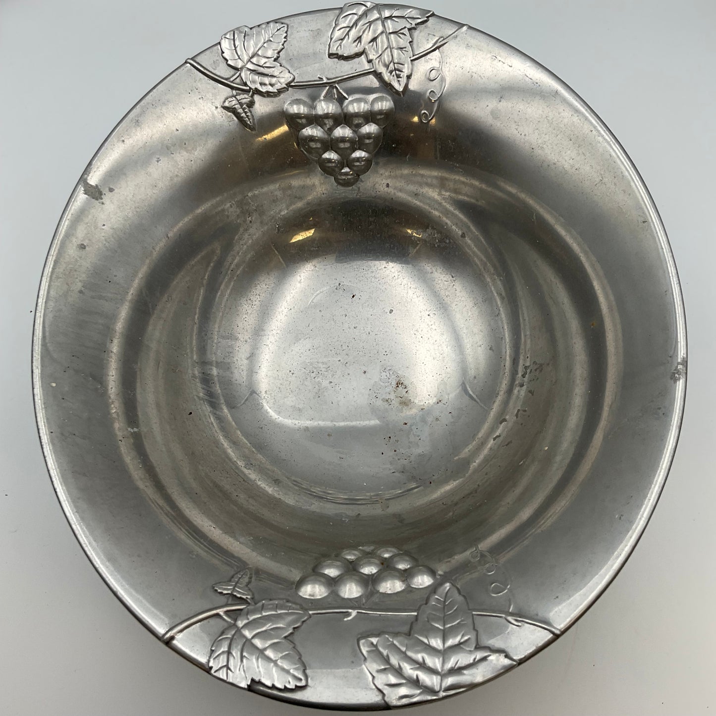 Mikasa Silver Serving Bowl with grapes and leaves