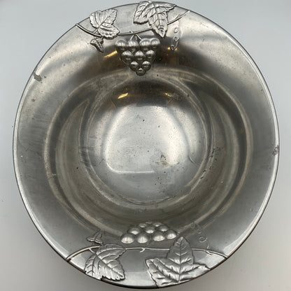 Mikasa Silver Serving Bowl with grapes and leaves