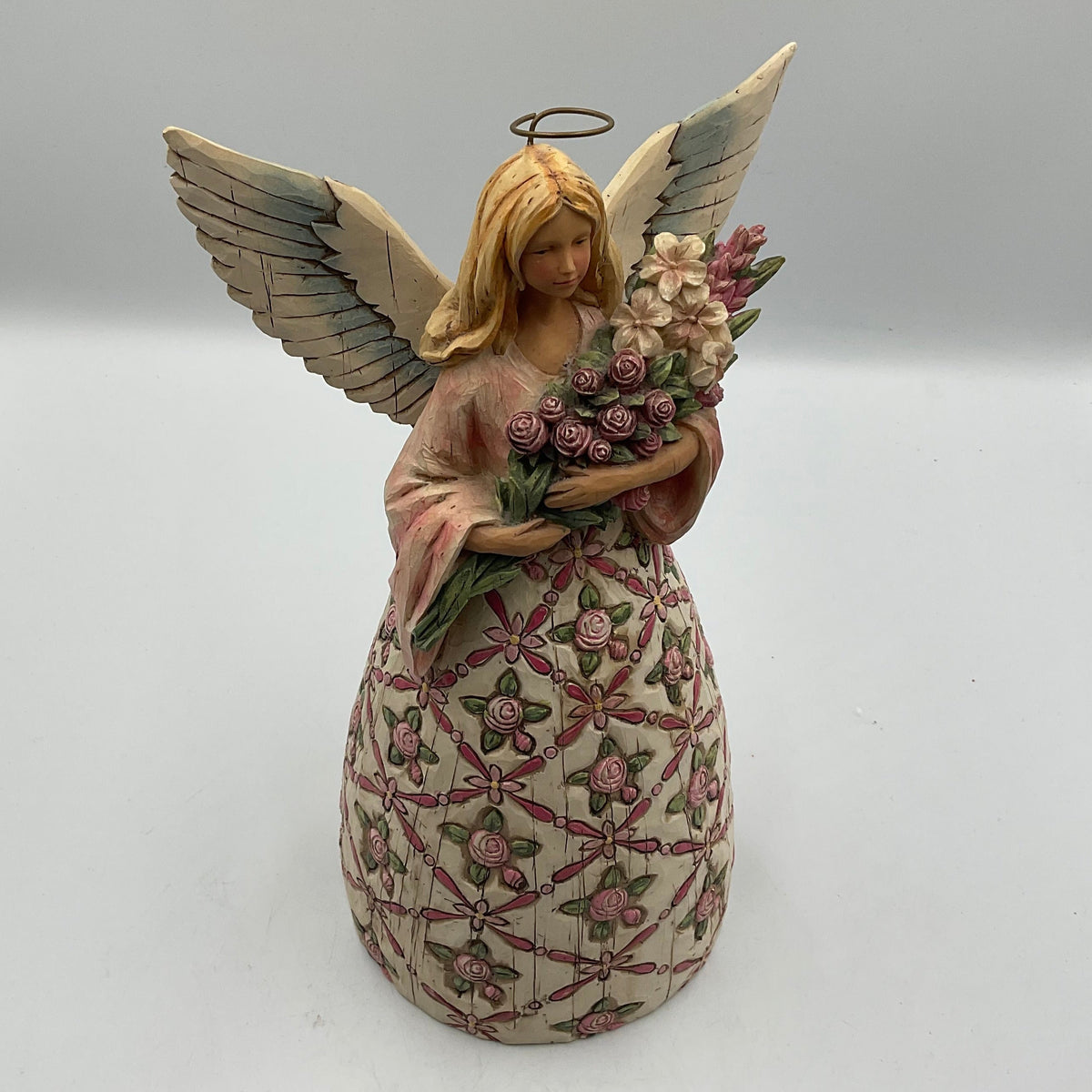 Jim Shore’s Heartwood Creek Breast Cancer Wooden Angel