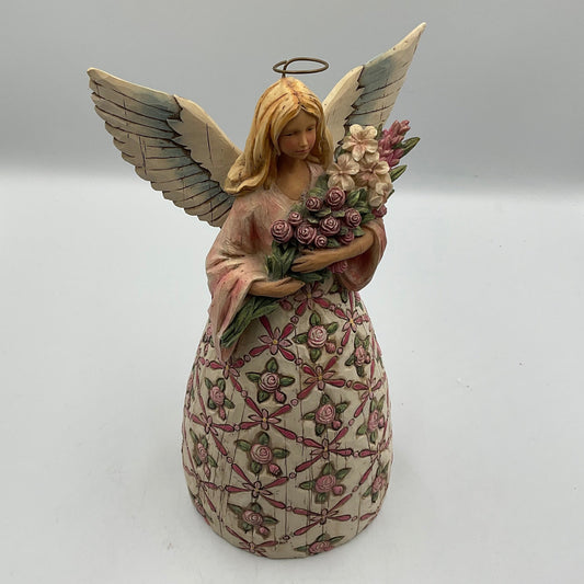 Jim Shore’s Heartwood Creek Breast Cancer Wooden Angel
