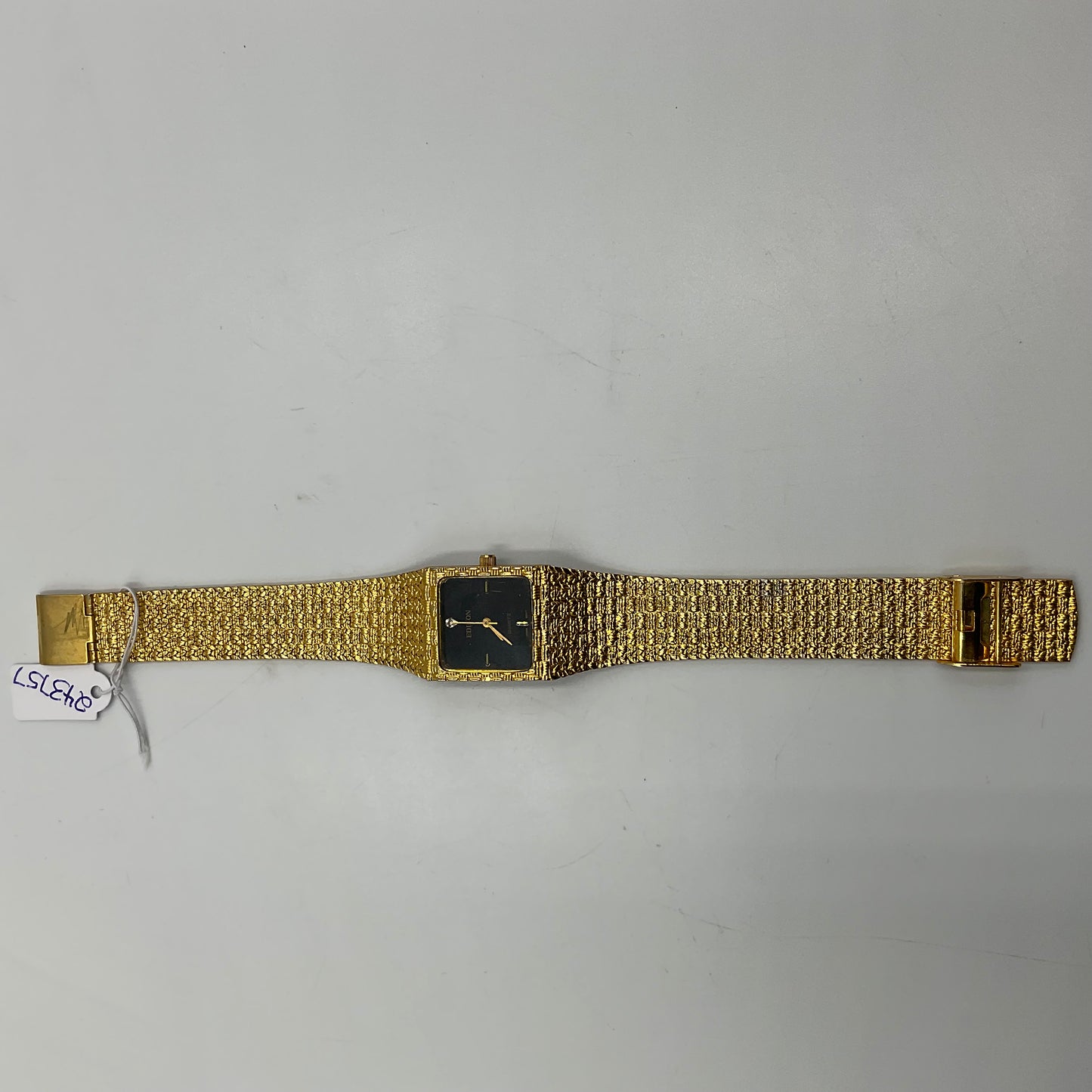 Edison Black Dial Gold Tone Quartz Japan Movt Tank Watch