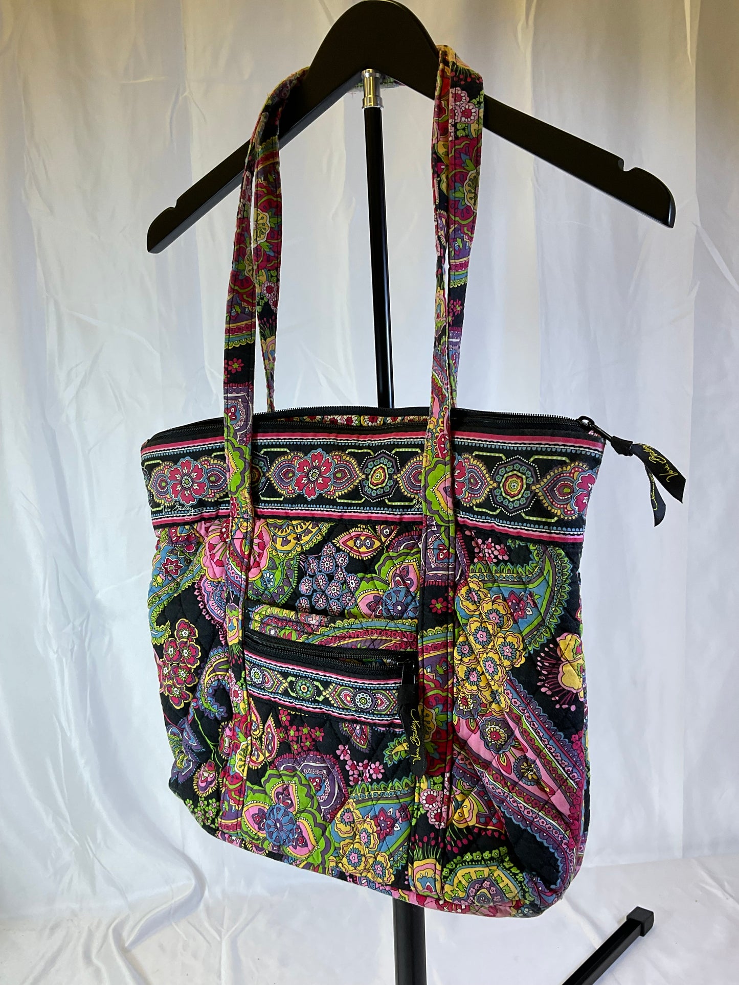 Vera Bradley Symphony in Hue Vibrant Colorful Quilted Large Tote Bag