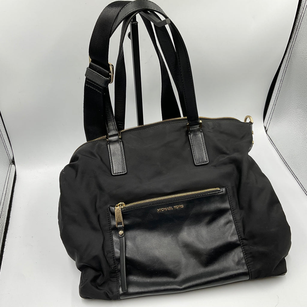 Michael Kors Black Tote Shoulder Bag Gold Hardware