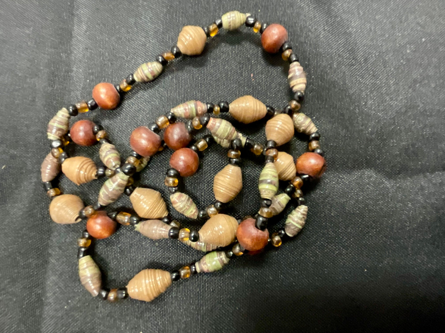 Beaded Black and Multicolor Fashion Jewelry Necklace