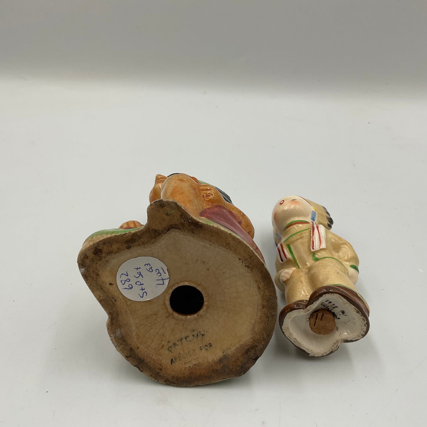 Vintage Ceramic Salt And Pepper Shakers Hand Painted Native American