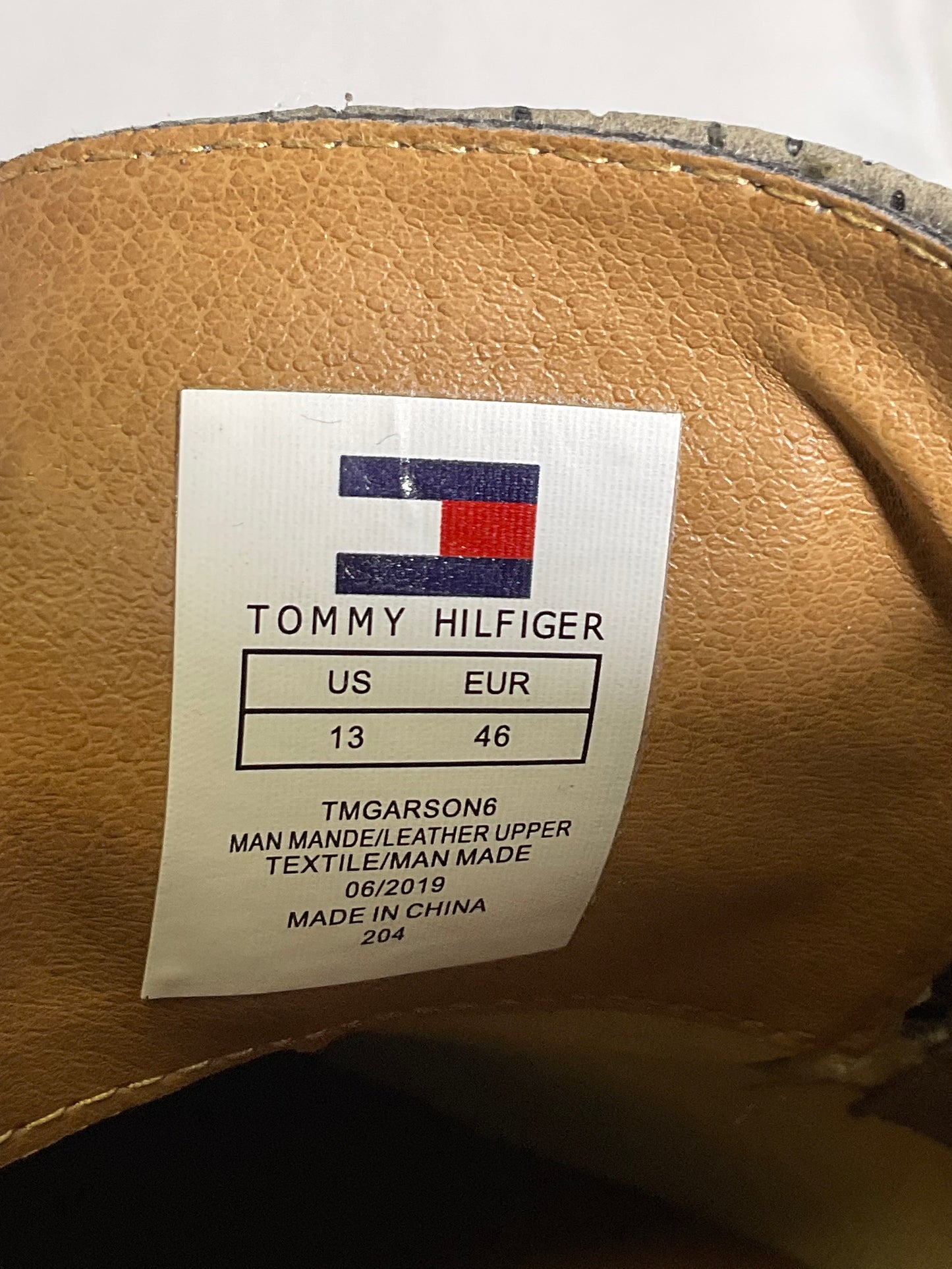 Tommy Hilfiger Light Earth Grey Leather Men's Lace Up Oxford Shoes Size 13 Original Box Style Garson 6