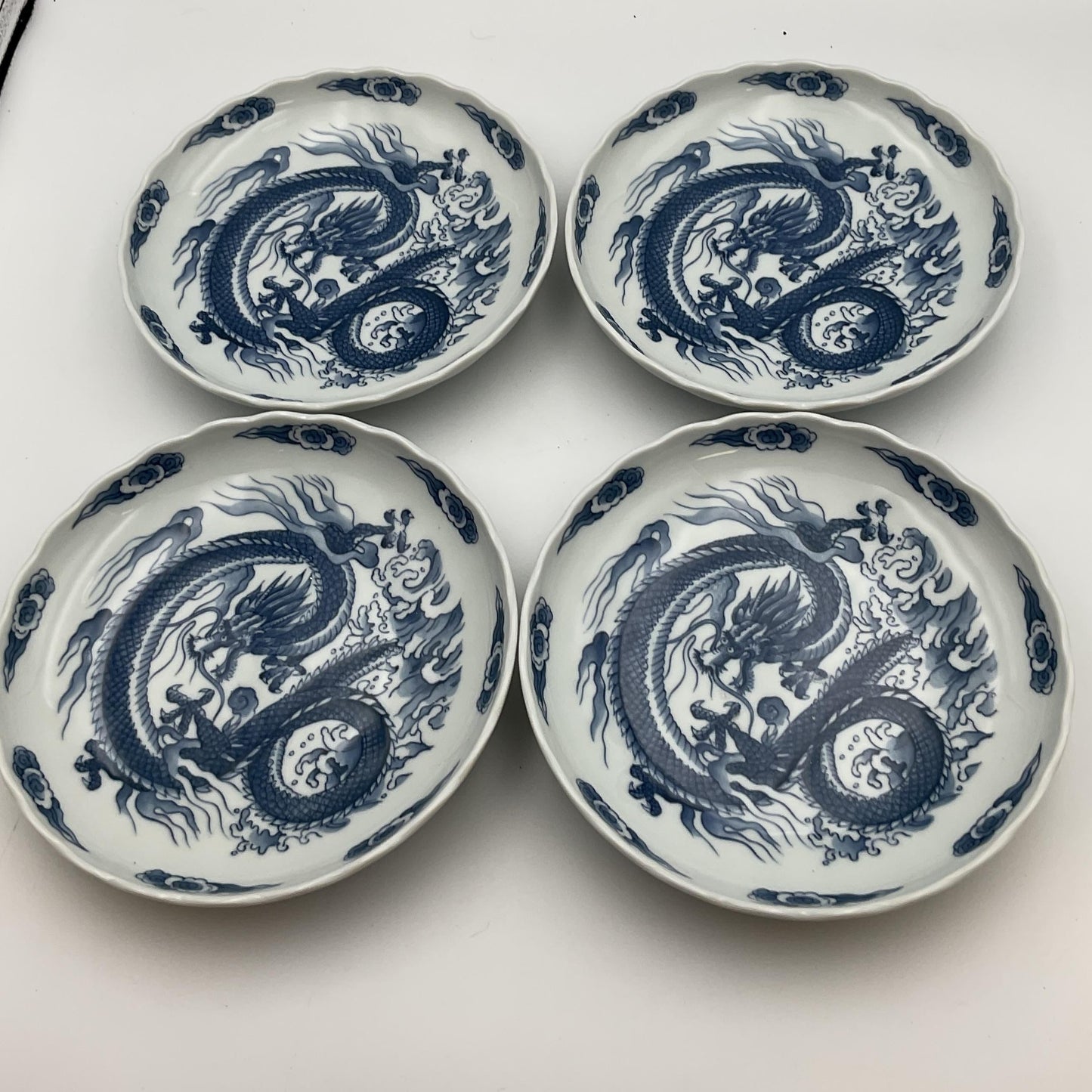 Set of 4- Blue and White Porcelain Decorative Dishes