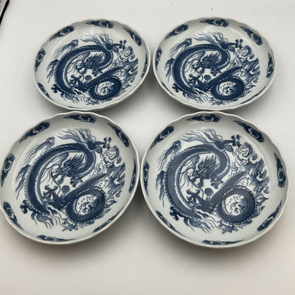Set of 4- Blue and White Porcelain Decorative Dishes