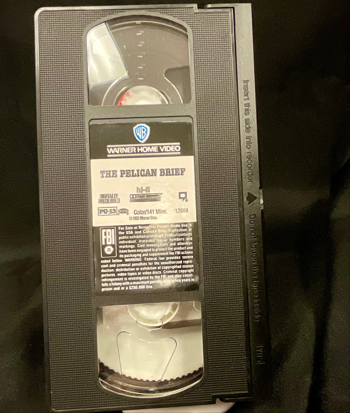 The Pelican Brief Vintage 1994 VHS Video Tape Movie Julia Roberts Denzel Washington Pre-Owned Film Untested