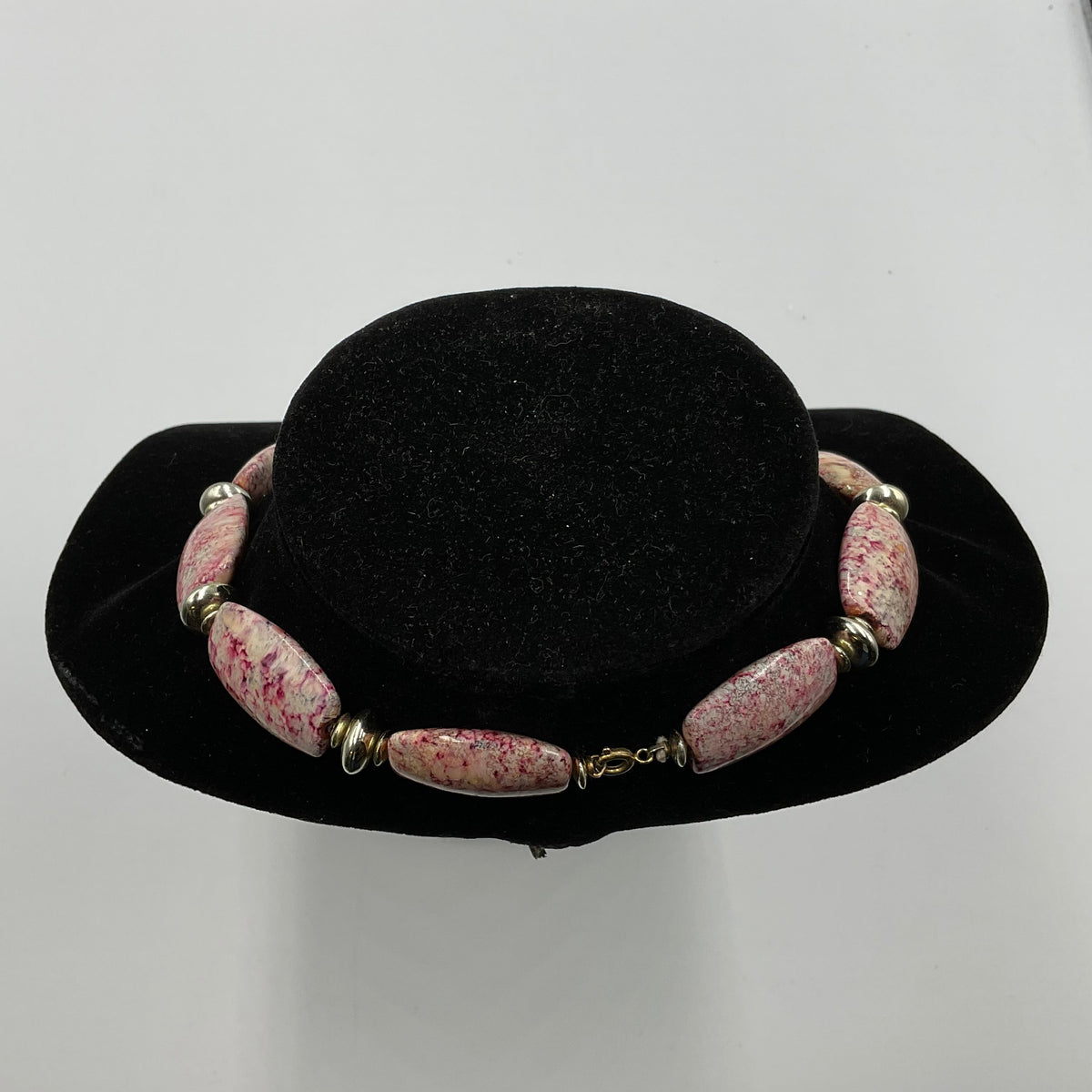 Pink Stone Bead Necklace