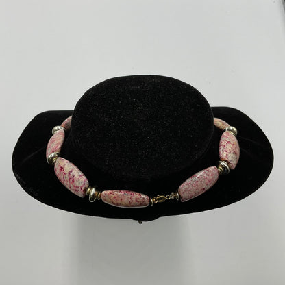 Pink Stone Bead Necklace