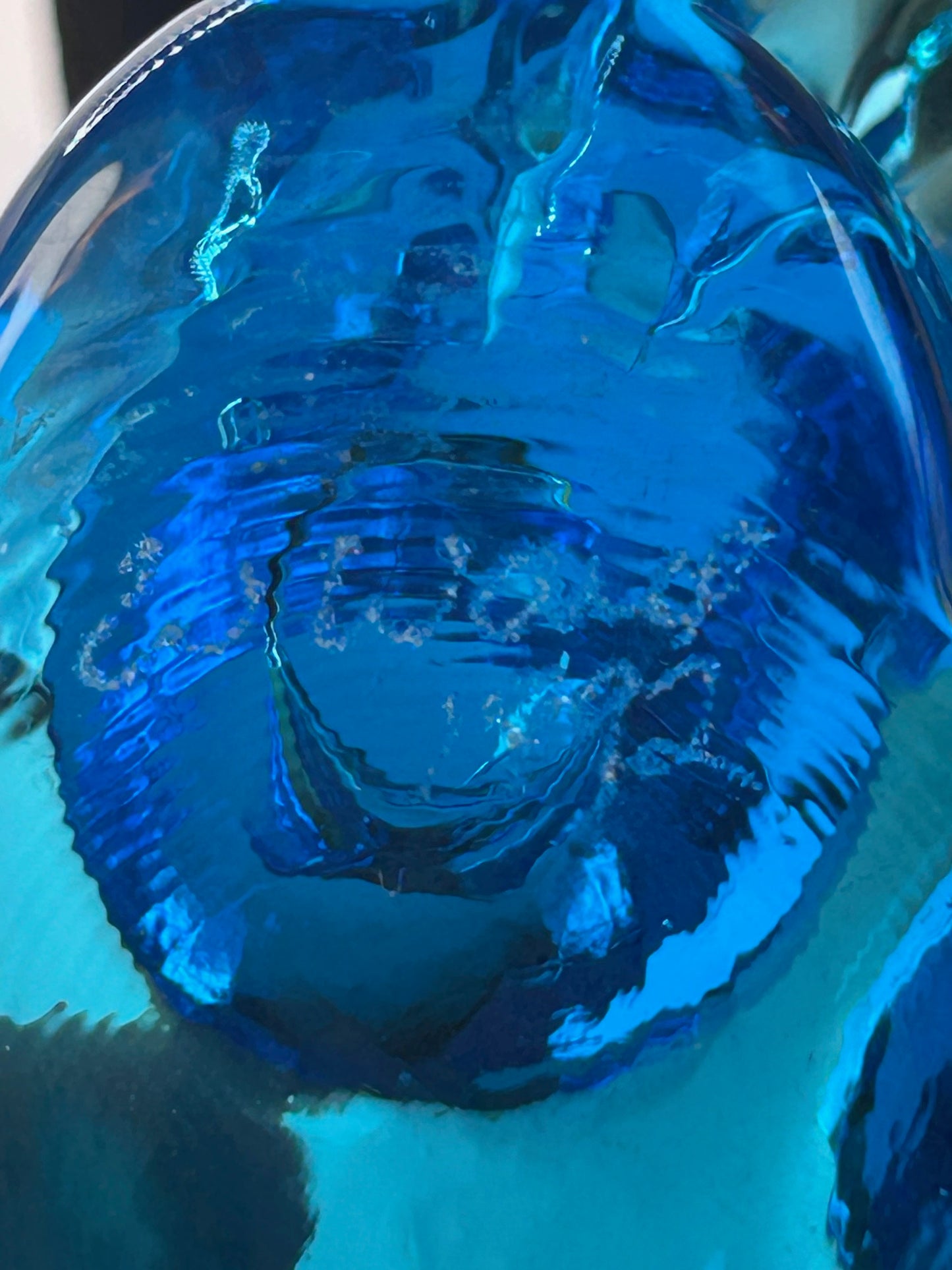 Leo Ward Vintage 1992 Artist Signed Double Bluebirds of Happiness Heart Shaped Hand Blown Glass Figurine