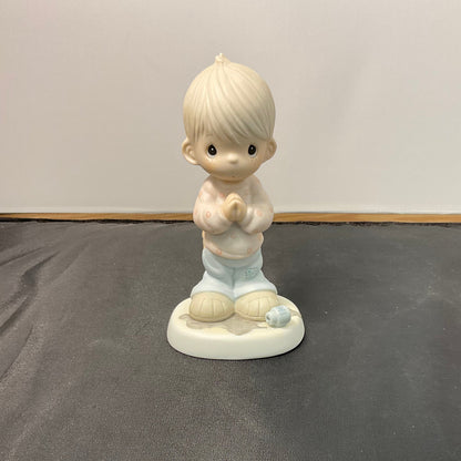 Precious Moments Vintage 1986 Help Lord I'm In A Spot Hand Painted Porcelain Collectible Figurine