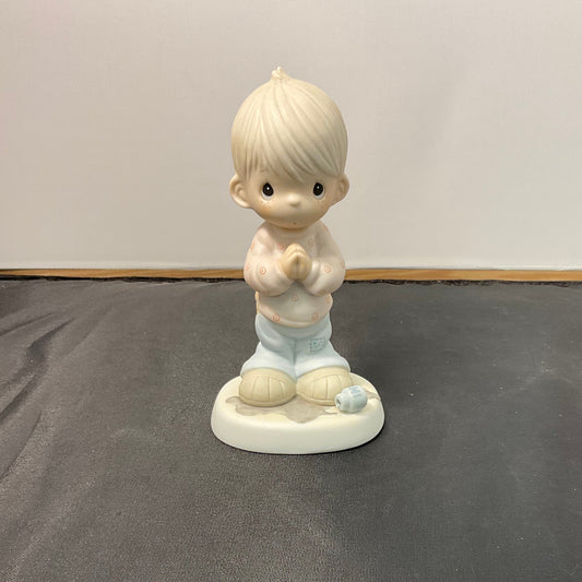 Precious Moments Vintage 1986 Help Lord I'm In A Spot Hand Painted Porcelain Collectible Figurine