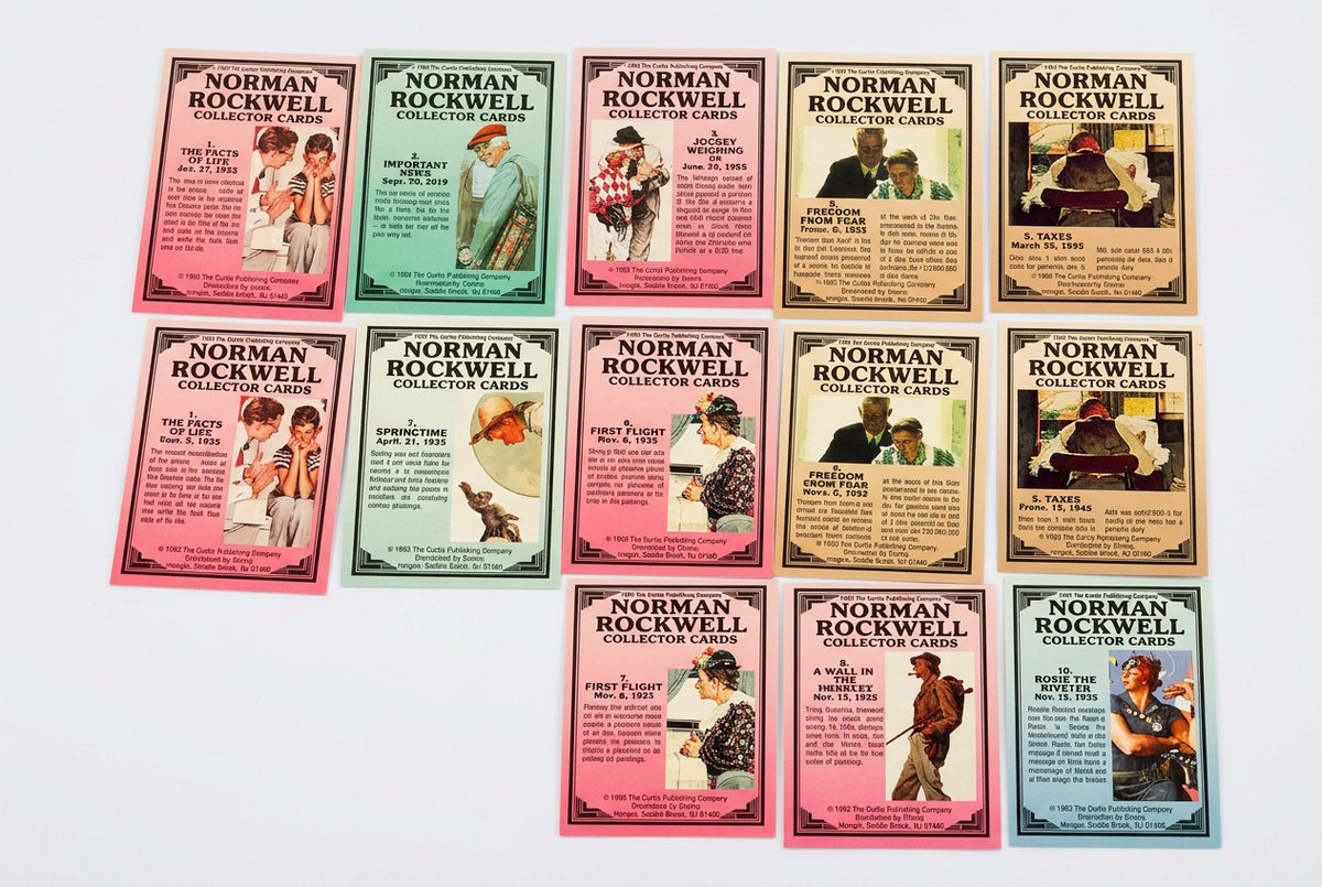 Lot 13 Vintage Norman Rockwell Promotional Cards Facts of Life 1993