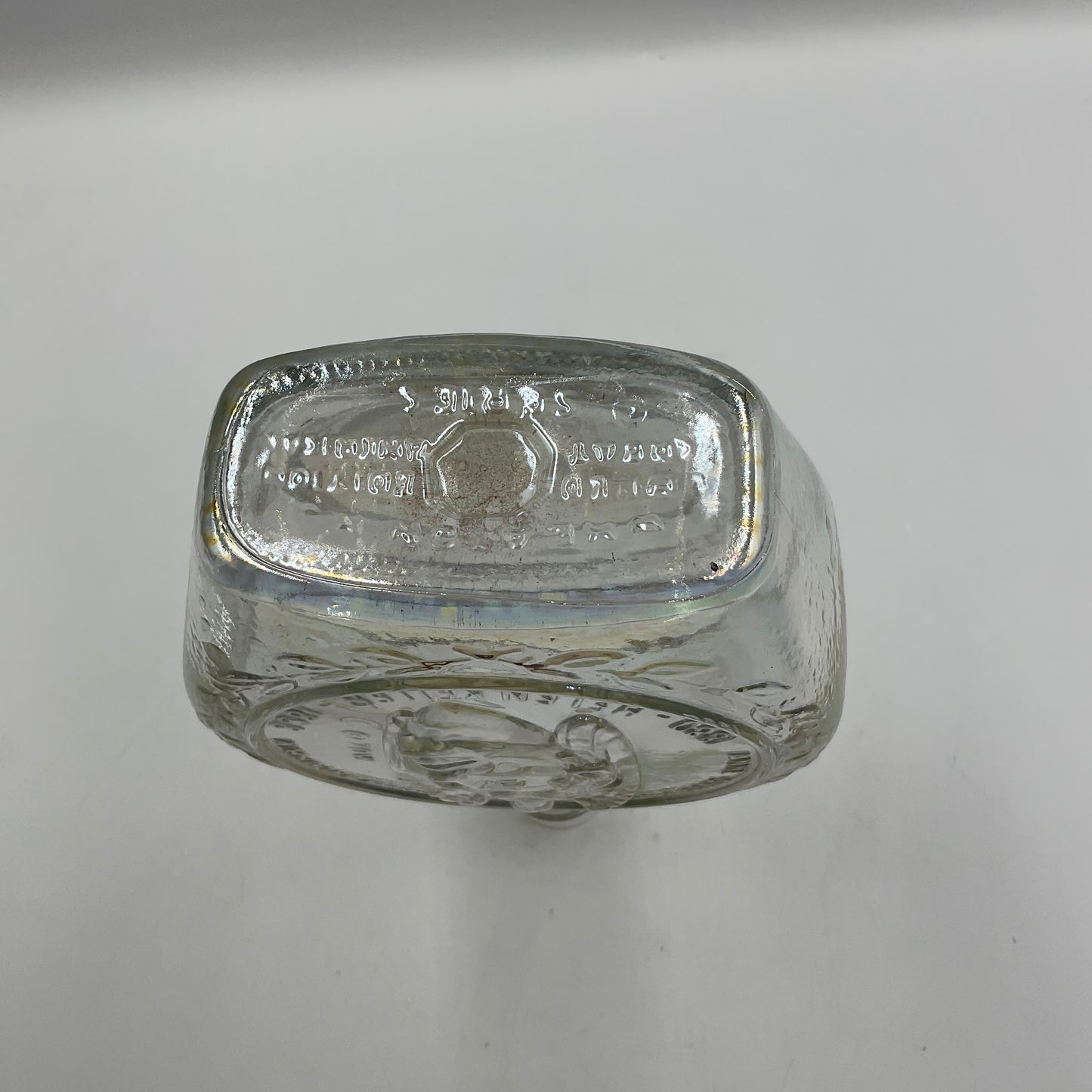 Vintage Wheaton Helen Keller Iridescent Carnival Glass Bottle