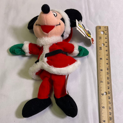 Mickey Mouse Mousketoys Mini Bean Bag Santa 8" Plush New with Tags