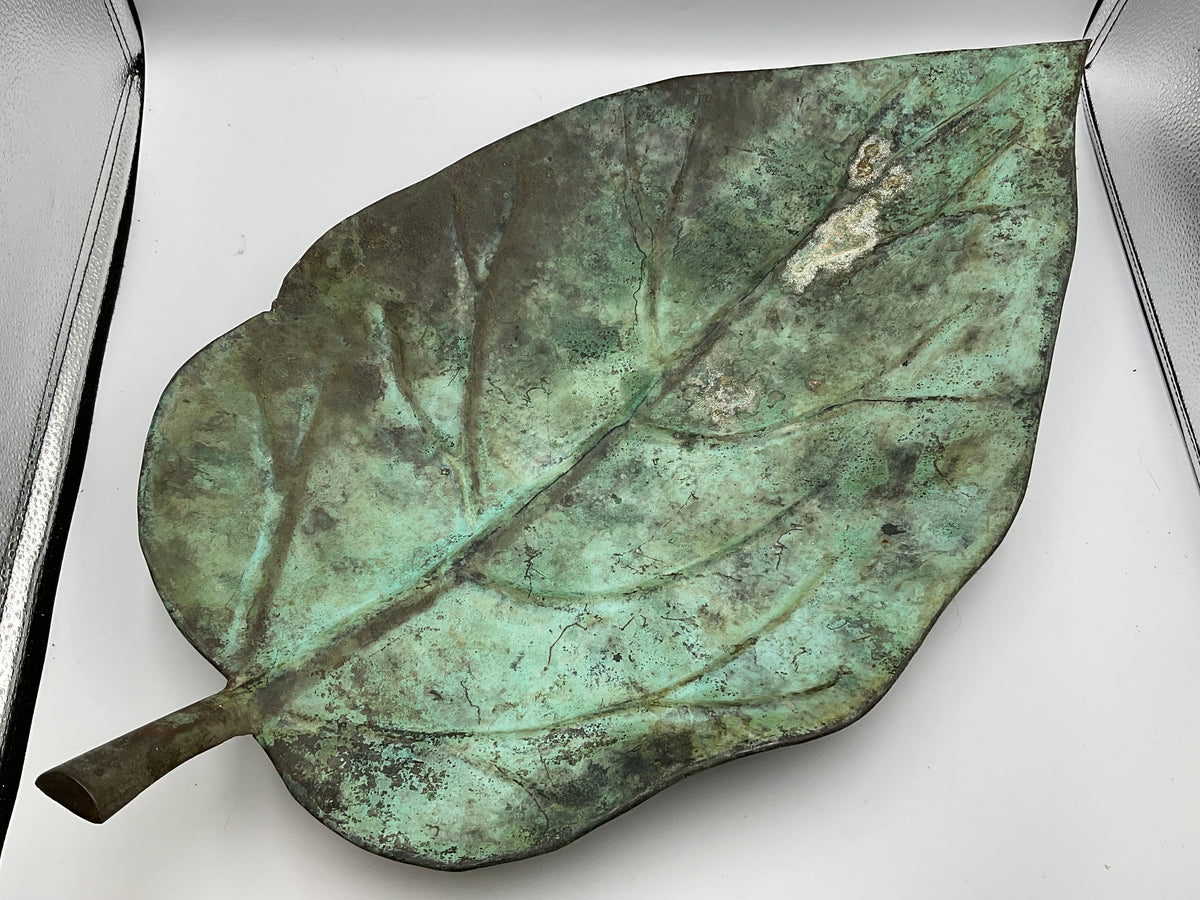 Brass Leaf Vintage Centerpiece Fruit Bowl Tray