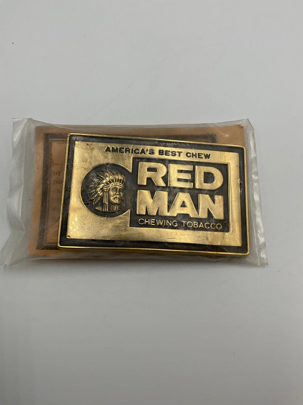 Red Man Chewing Tobacco Brass Belt Buckle Americas Best Chew