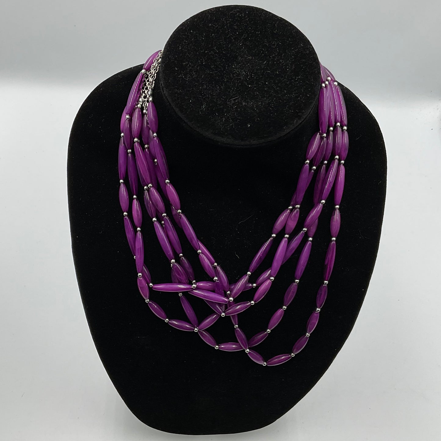 Purple Long Beaded Necklace