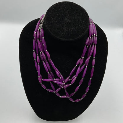 Purple Long Beaded Necklace