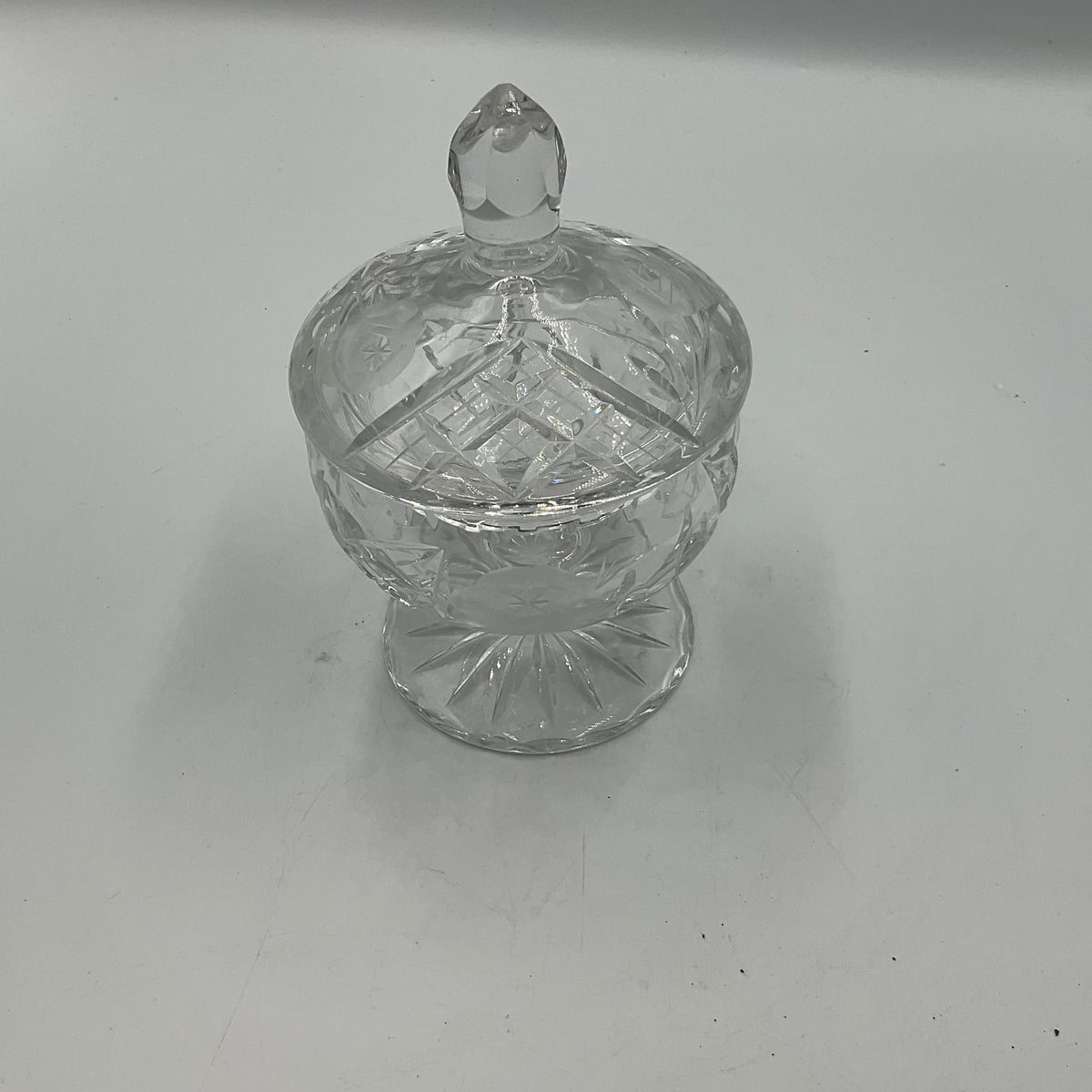 Chardoney Crystal Etched Compote Candy Jar