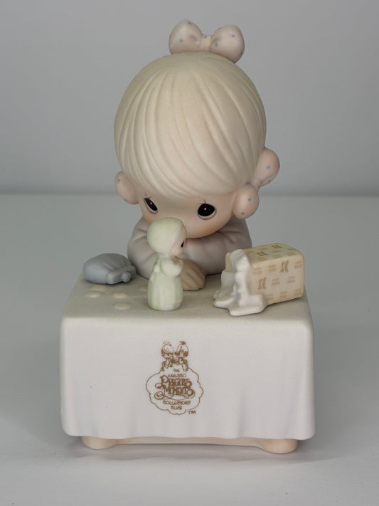 Precious Moments Vintage 1989 Symbol of Membership My Happiness Hand Painted Porcelain Collectible Figurine Original Box