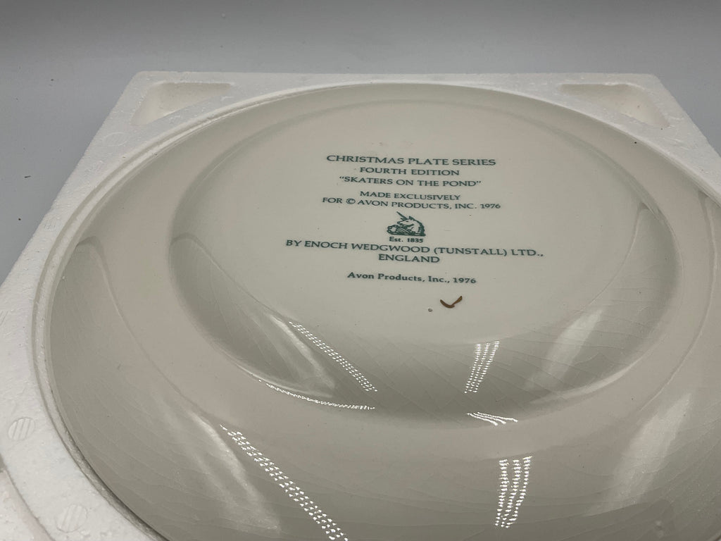 1975 Avon Christmas Collector Plate “Skaters On The Pond”