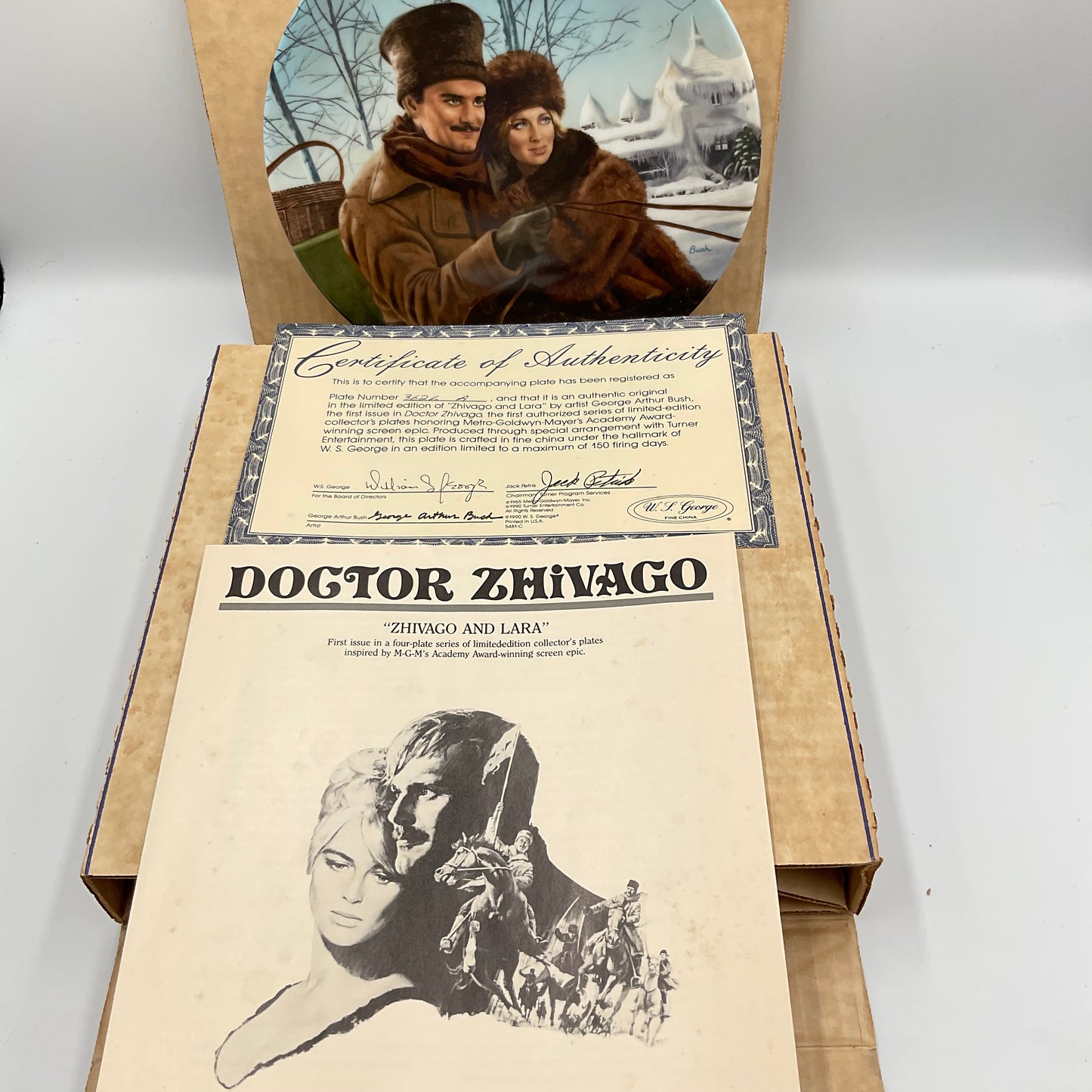 W.L. George Bradford Exchange Limited Edition Dr Zhivago and Lara Vintage 1990 Box COA