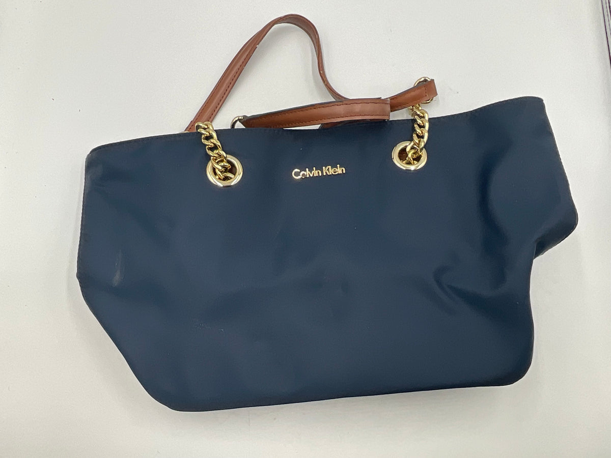 Calvin Klein Florence Navy Blue Nylon Tote Handbag