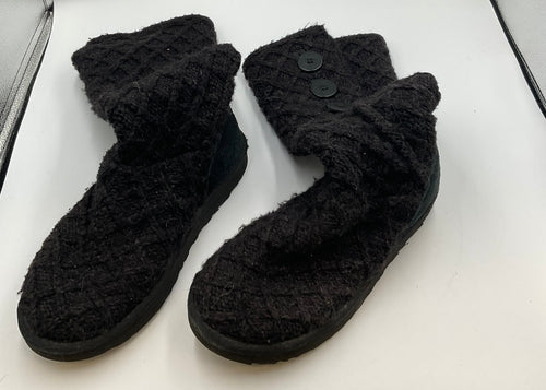 UGG Australia Classic Cardy Black Cable Knit 3 Button Boots Womens Size 8