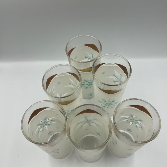 Anchor Hocking Atomic snowflake Frosted Highball Glasses Set Of 6