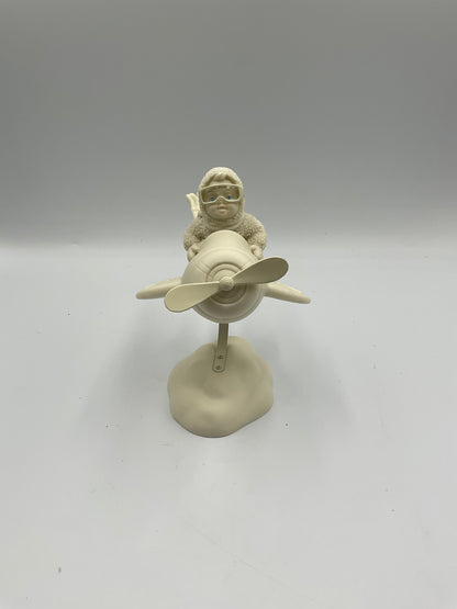 Department 56 Snowbabies I Can Fly Frosty Flight Airplane Figurine w/ Box
