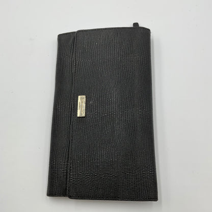 Kate Spade New York Black Lizard Embossed Foldover Clutch Wallet