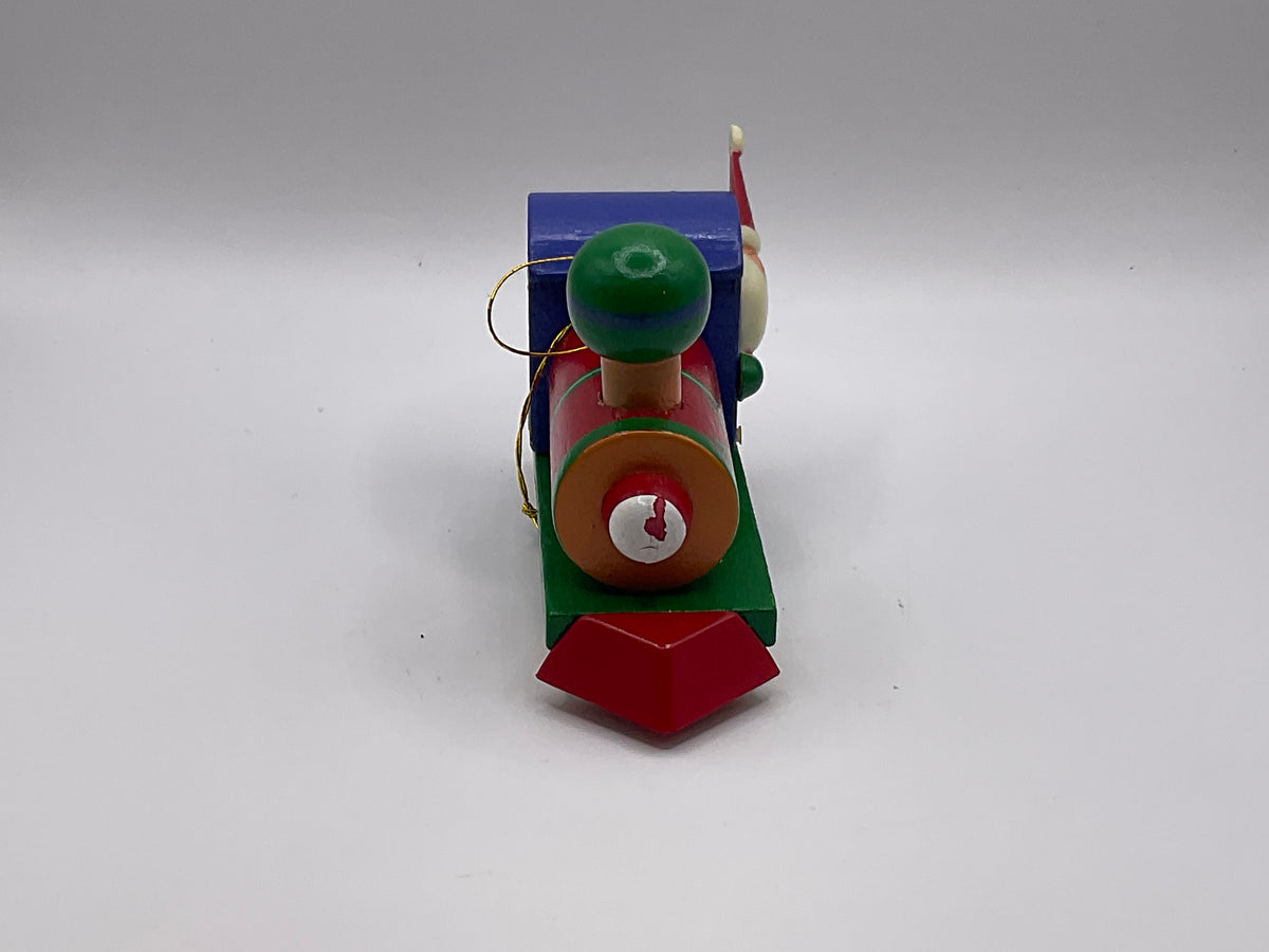Avon Gift Collection Vintage Wooden Santa Claus Train Engine Christmas Holiday Seasonal Ornament in Original Box