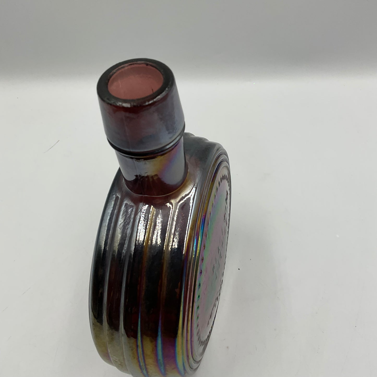 Vintage Wheaton Purple Carnival Glass Bottle