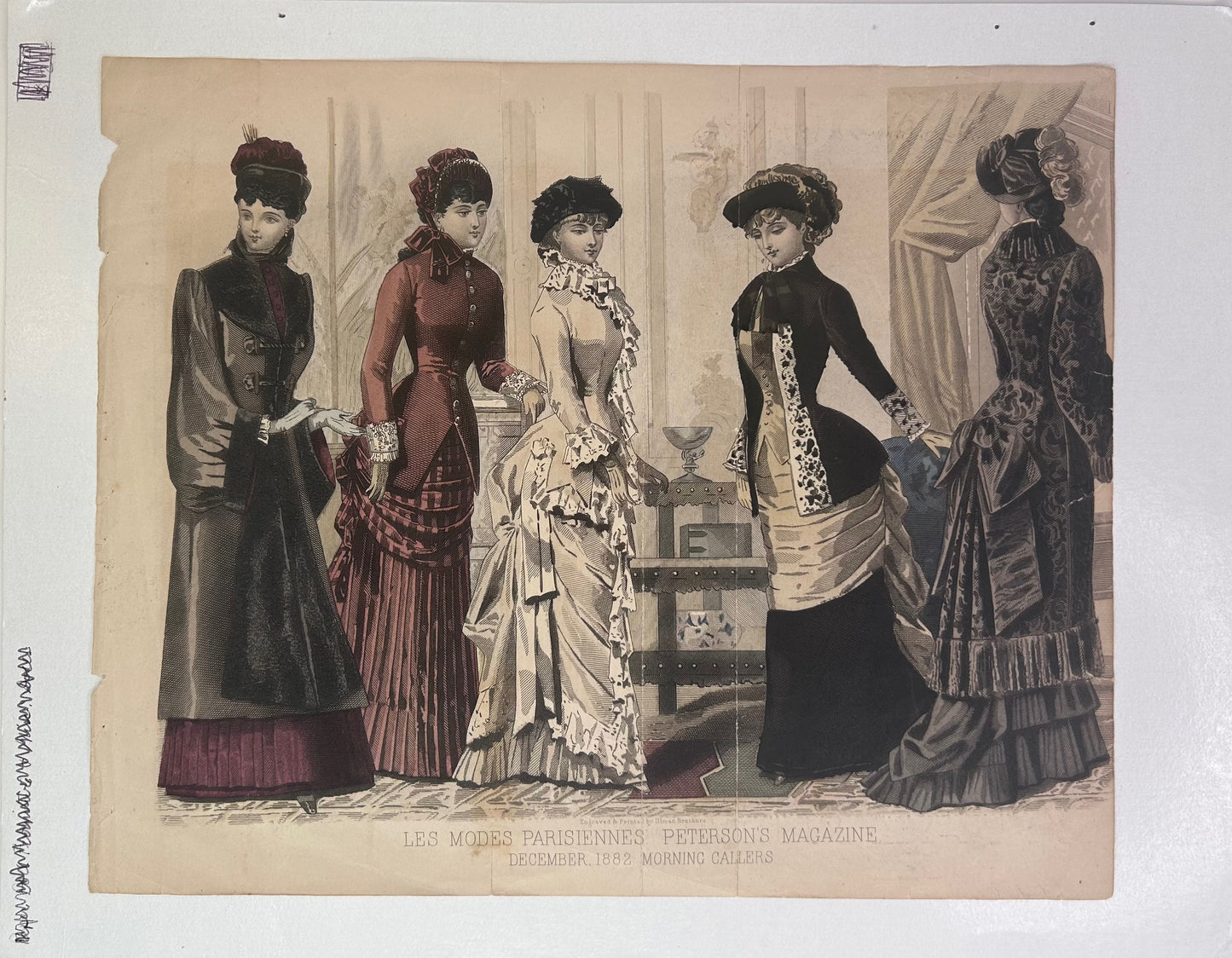 Les Modes Parisiennes Peterson’s Magazine December 1882 Morning Callers Magazine Print