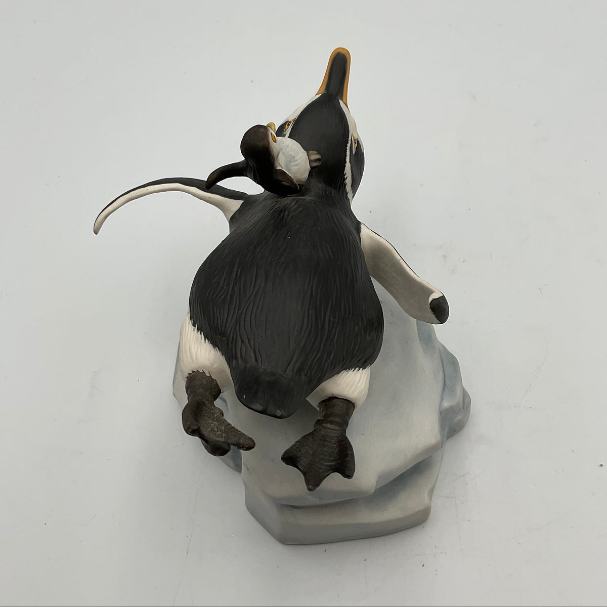 "Whee!" Vintage 1989 Franklin Mint Hand Painted Porcelain Penguins