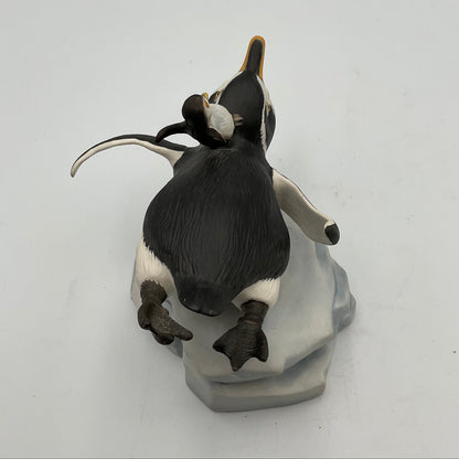 "Whee!" Vintage 1989 Franklin Mint Hand Painted Porcelain Penguins