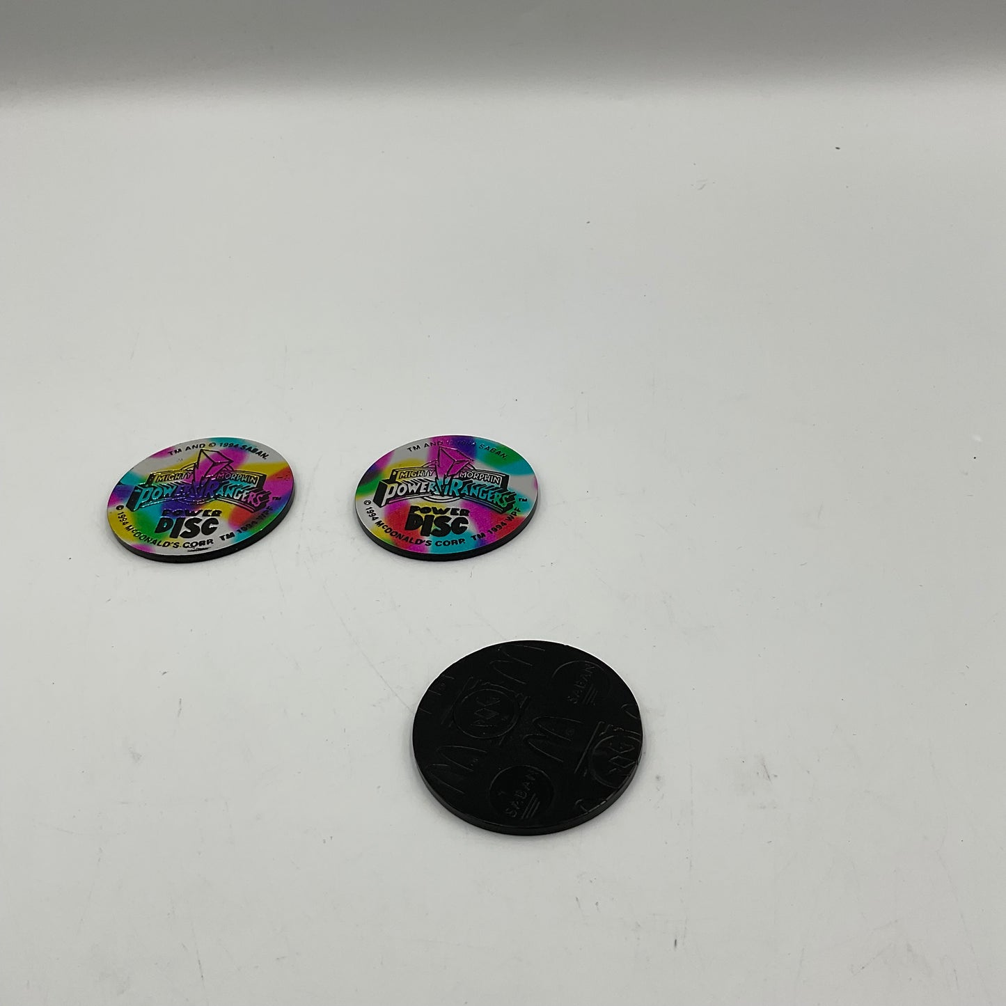 Set of 3 Vintage 1994 McDonald’s Mighty Morphin Power Rangers Pogs